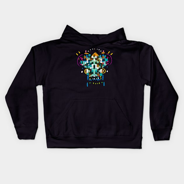 Inca King - Mystical Carnival Art Kids Hoodie by Nikokosmos